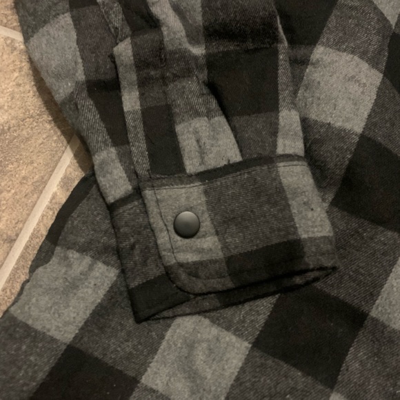 Chicago Bears NFL Official Team Apparel Plaid Flannel Quilted Jacket Black Gray - Picture 7 of 9